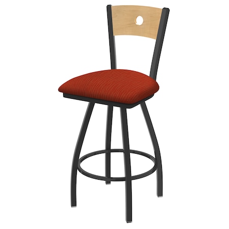 Holland Bar Stool Co 36" Swivel Counter Stool, Bronze Finish, Nat Back, Graph Poppy Seat 83036PWNatMplB021